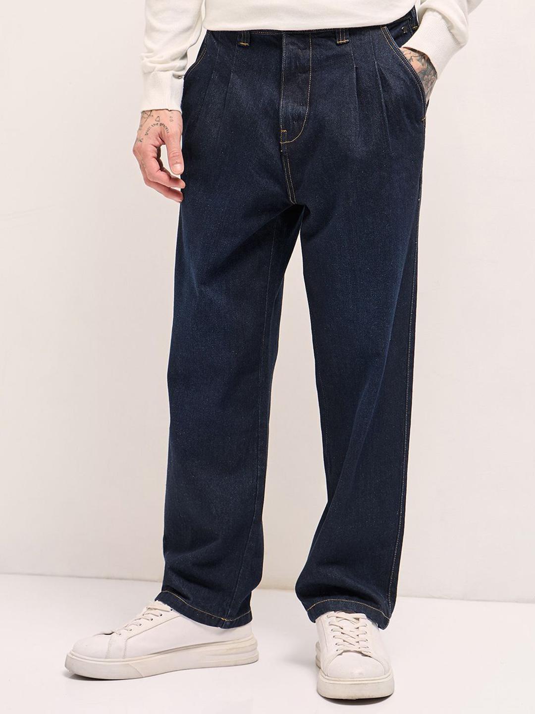 THE BEAR HOUSE Men Baggy Fit Cotton Mid-Rise Jeans