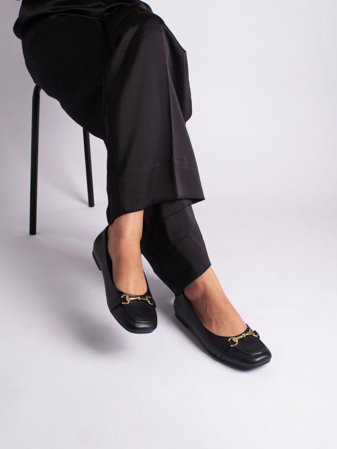 Buy CAI Black Buckled Ballet -  - Footwear for Women