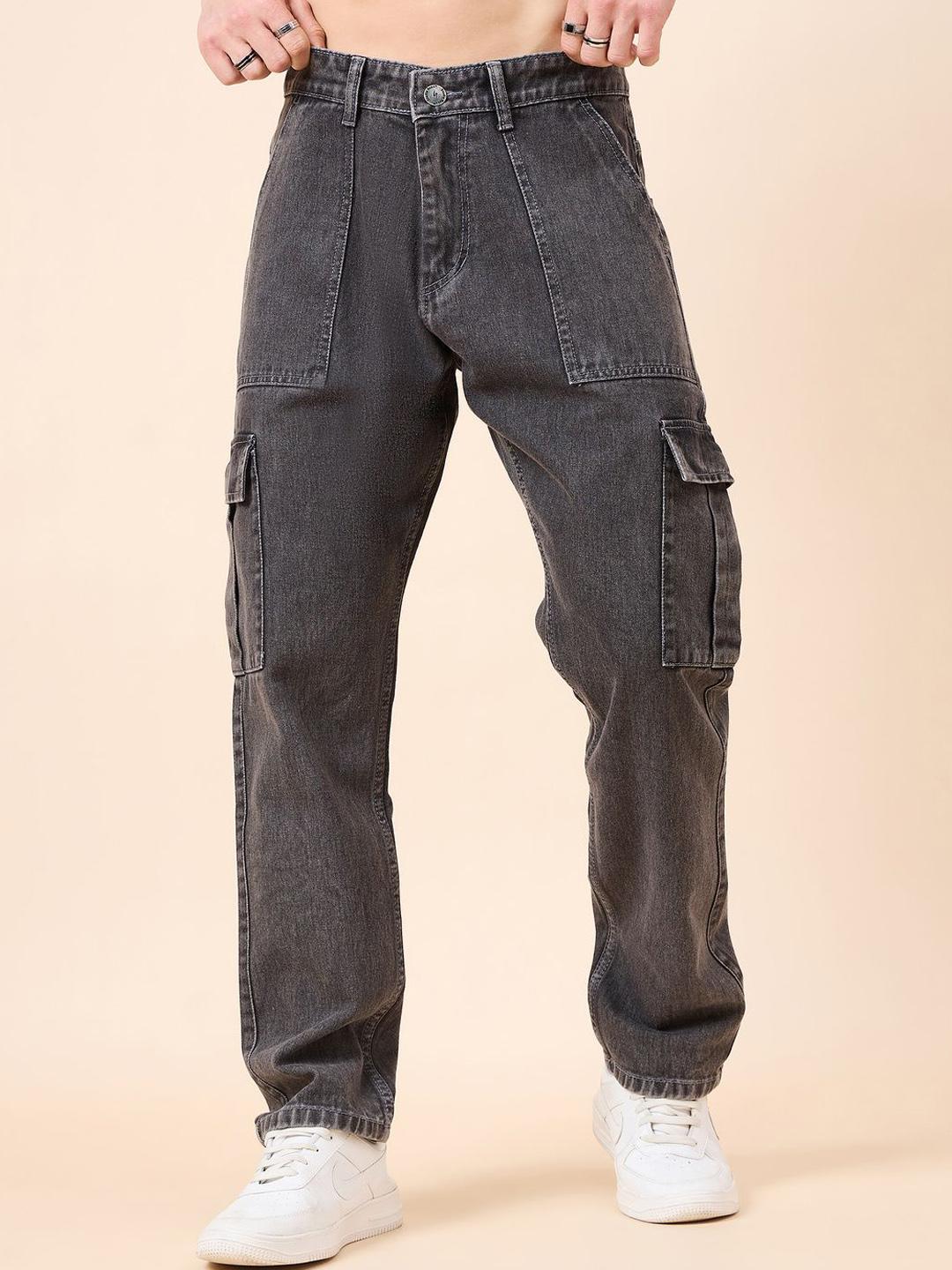 STUDIO NEXX Men Relaxed Fit Mid-Rise Cargo Jeans