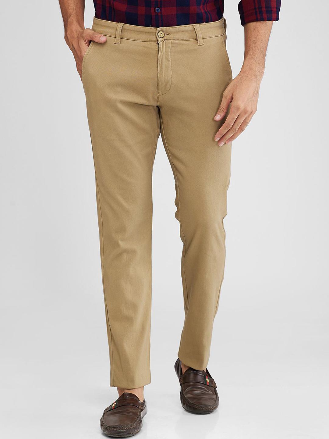 Buy Parx Men Tapered Fit Solid Low Rise Trousers - Trousers for Men ...