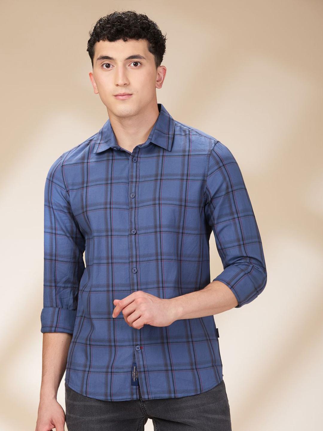Being Human Men Slim Fit Windowpane Checks Opaque Checked Casual Shirt
