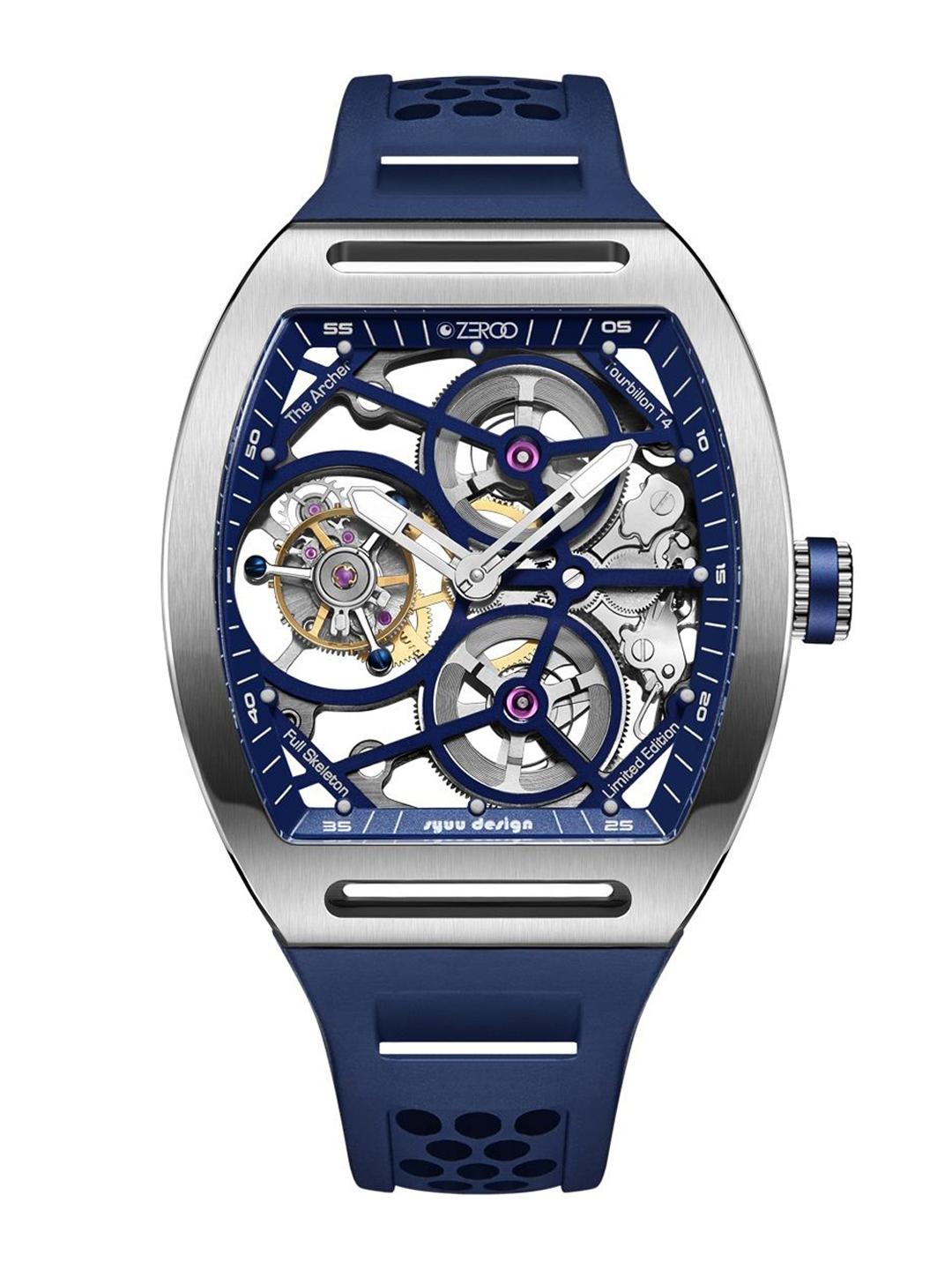 Buy ZEROO Unisex Skeleton Dial & Leather Bracelet Style Straps Analogue ...