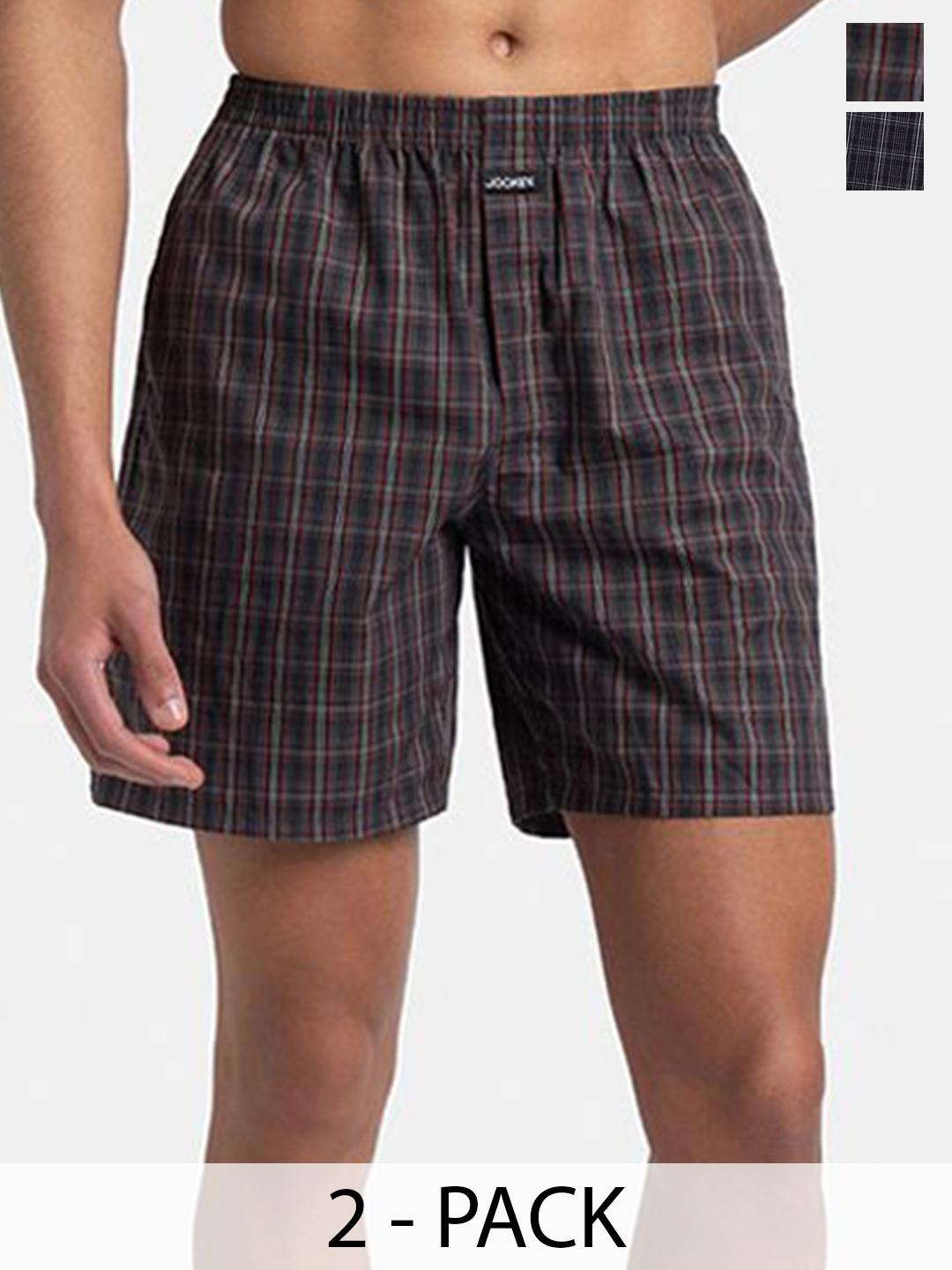 Buy Jockey Pack Of 2 Super Combed Mercerized Cotton Woven Checkered ...