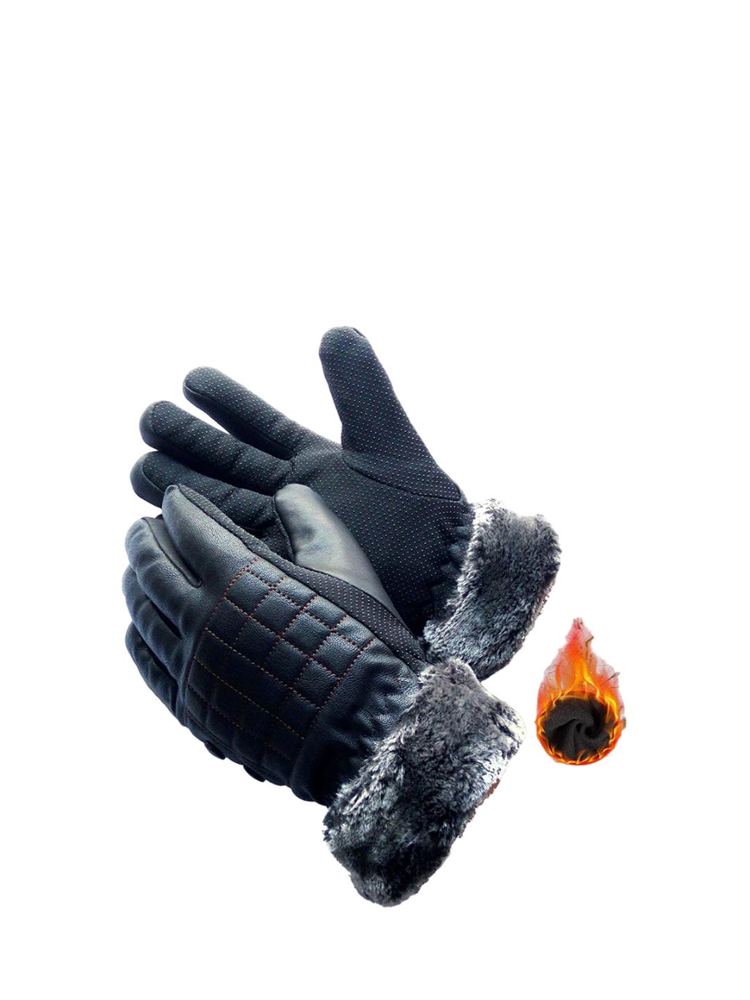 Buy Alexvyan Women Cheked Snow Proof Winter Leather Touch Screen Soft & Warm Gloves - - Accessories for Women