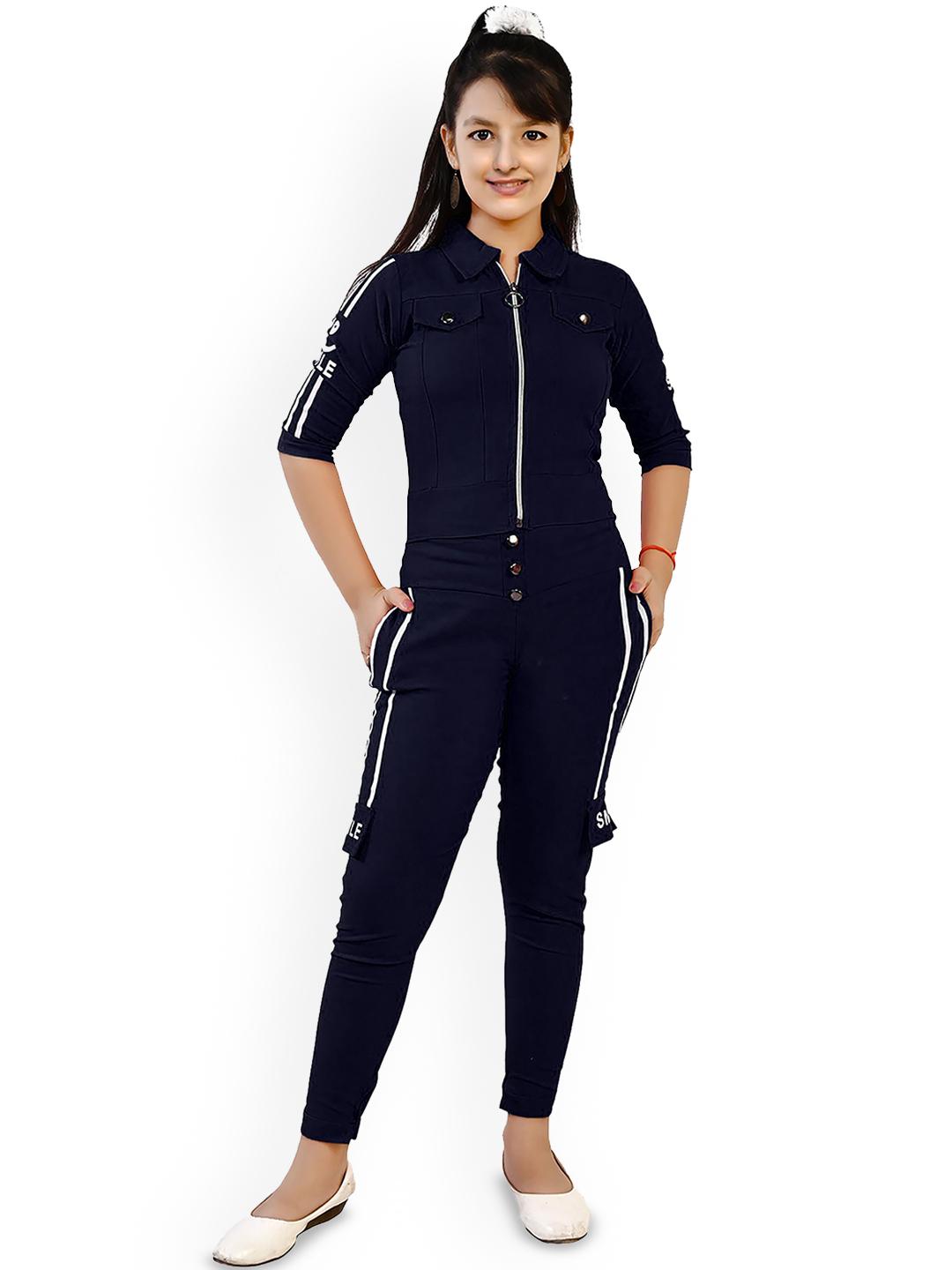 Buy FELLAMO Girls Shirt Collar Jacket With Joggers - - Apparel for Girls