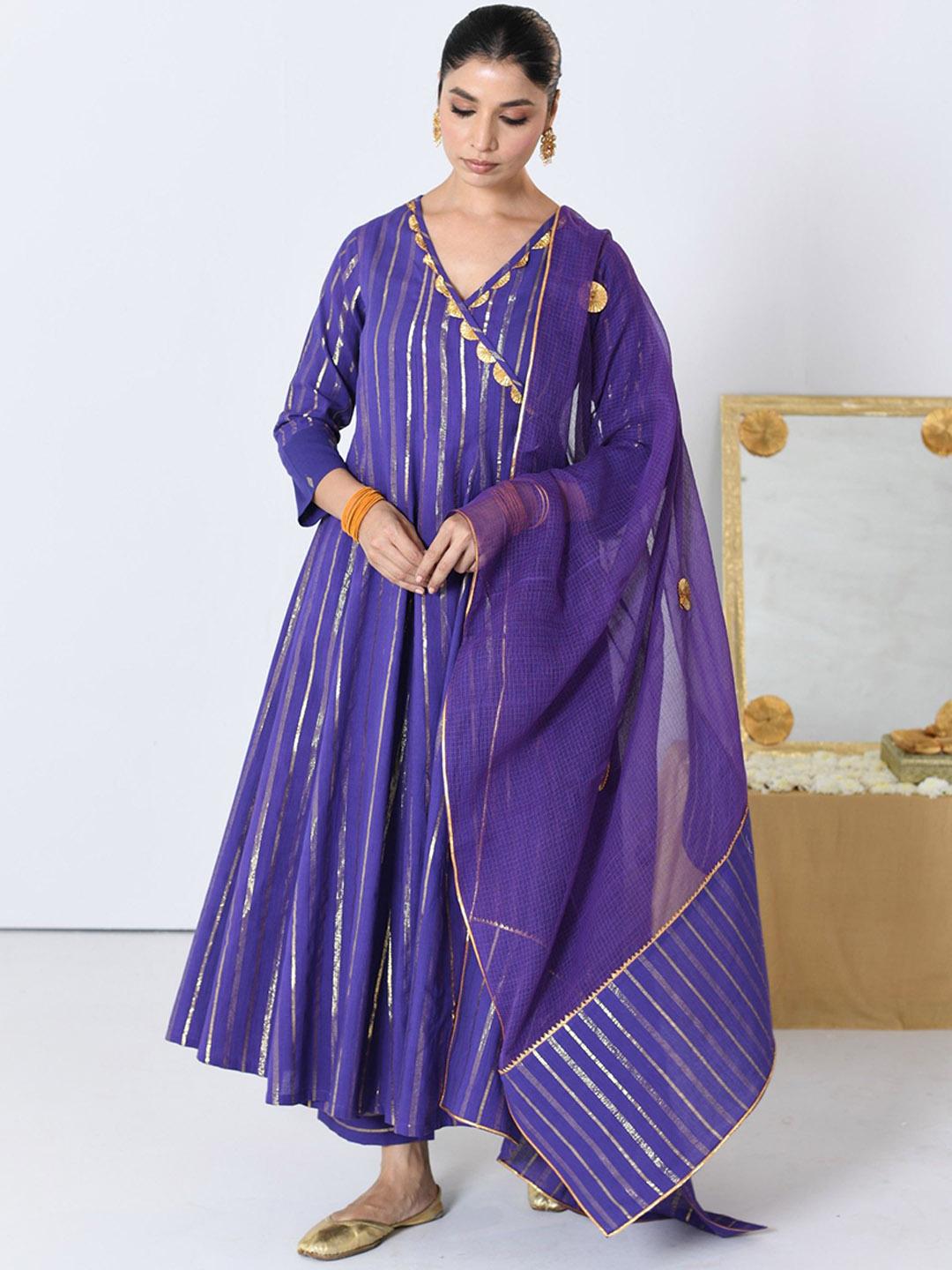 girls-pink-embroidered-angrakha-kurta-with-trousers