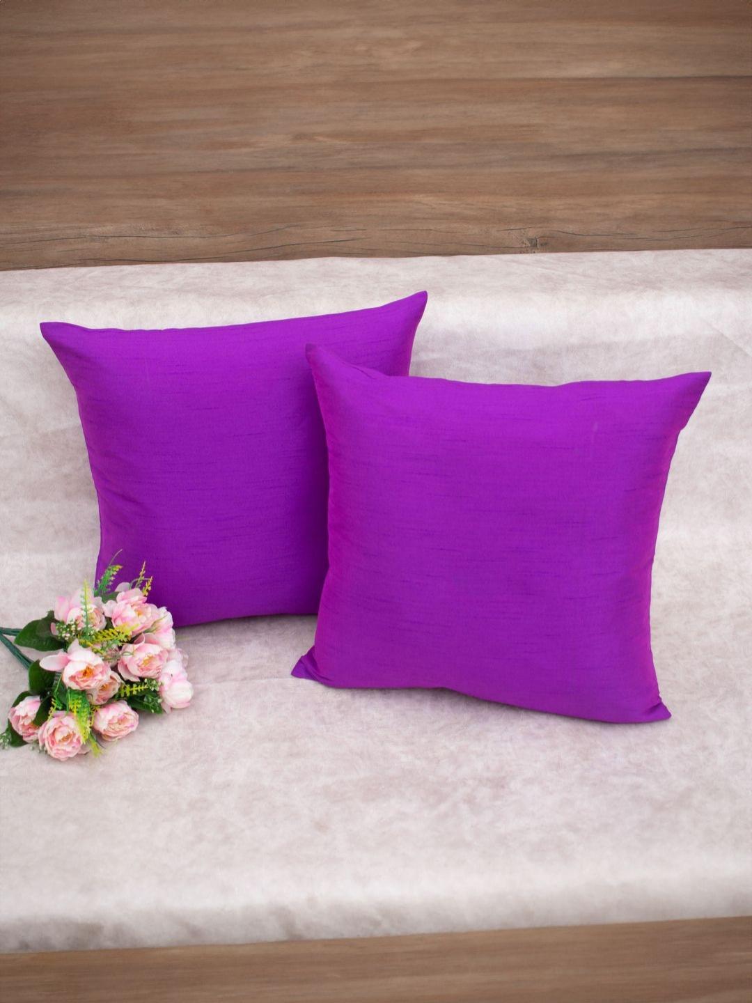 Buy RoyalDeco Purple Set Of 2 Square Cushion Covers - - Home for Unisex