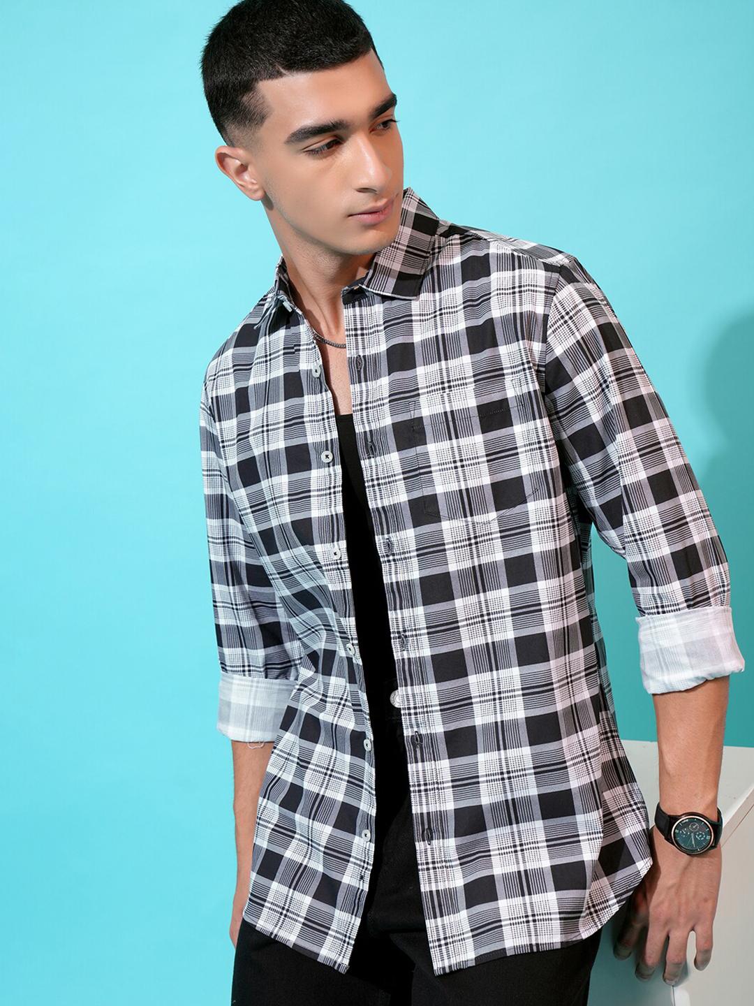 HIGHLANDER Checked Slim Fit Shirt