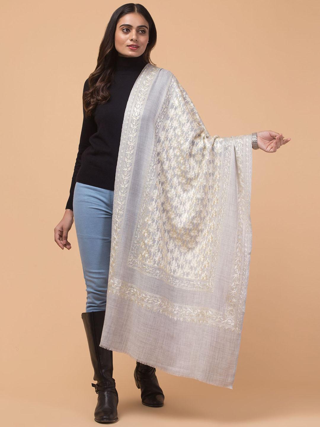 Buy Tweedle Women Floral Embroidered Shawl - - Apparel for Women