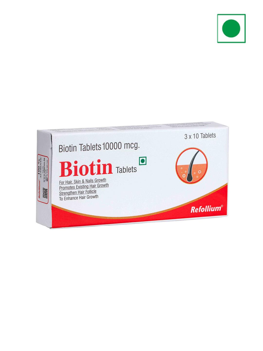 Buy Refollium Biotin 10000 Mcg Tablets 30 N - - Personal Care for Unisex