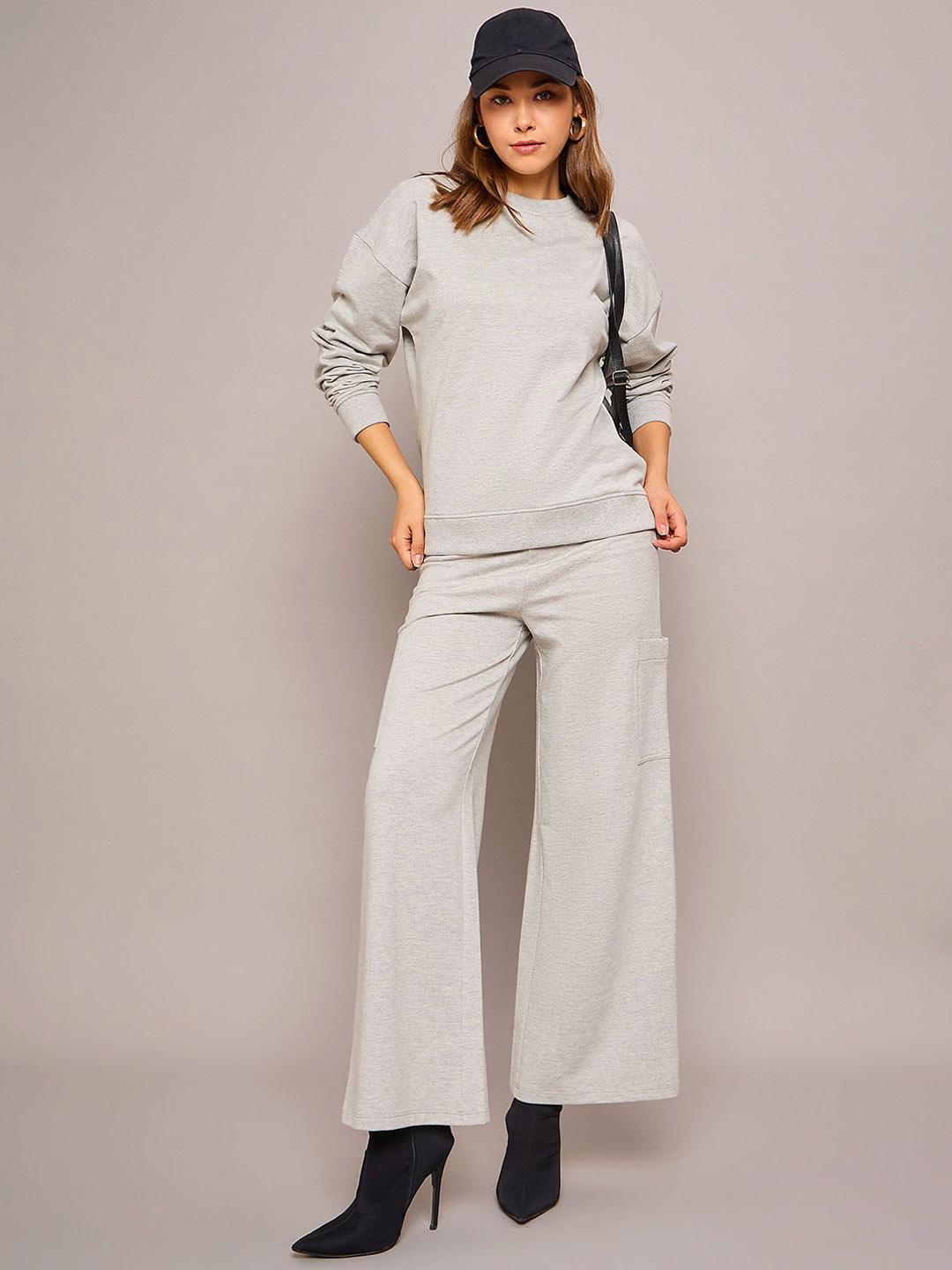 Buy SASSAFRAS BASICS Round Neck Oversized Sweatshirt With Track Pant -  - Apparel for Women