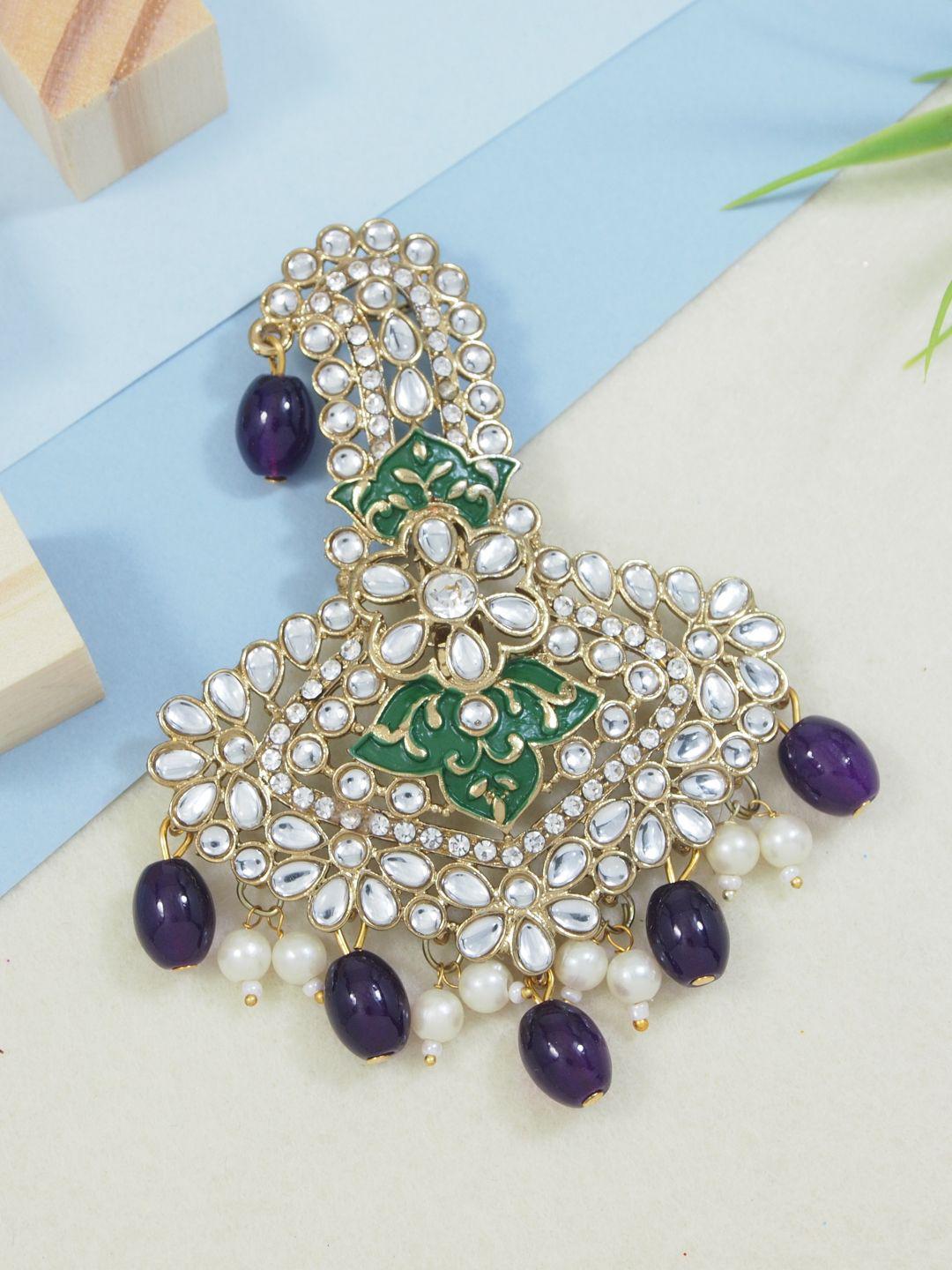 Buy I Jewels Gold Plated Kundan Safa Kalangi Brooch -  - Accessories for Men