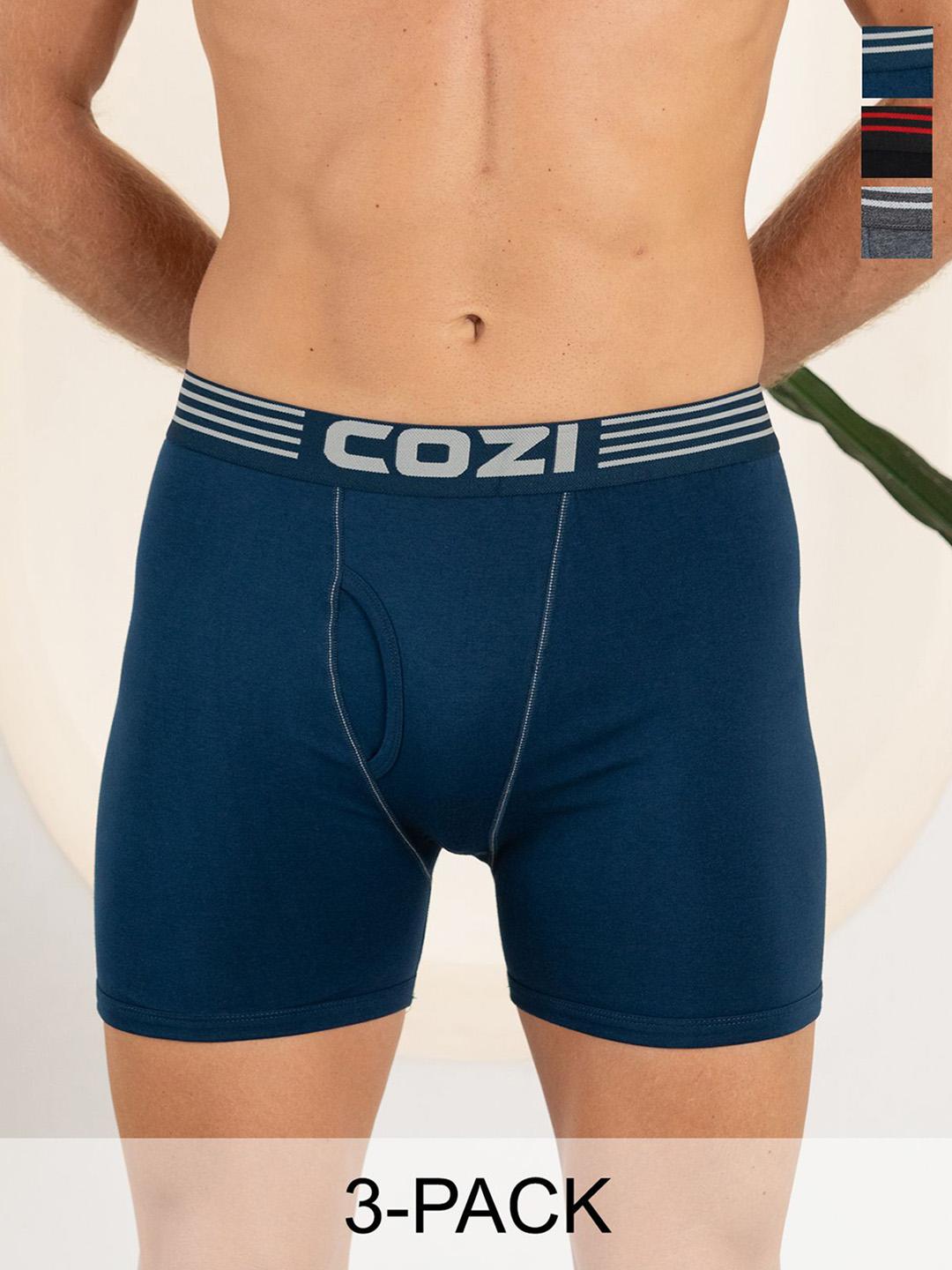 Buy Lux Cozi Pack Of 3 Assorted Pure Cotton Long TrunksCOZI_1123_LUXURY_AST1_3PC -  - Apparel for Men