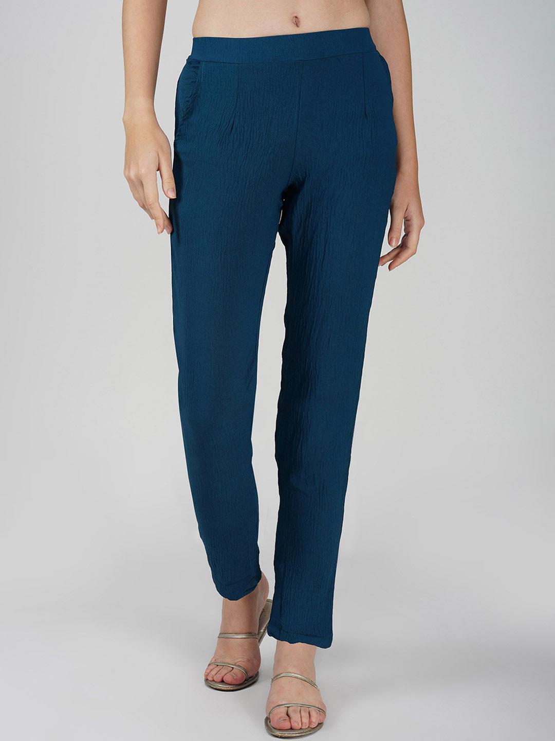 Pink Cotton Straight Fit Slip-on Trouser main image 1