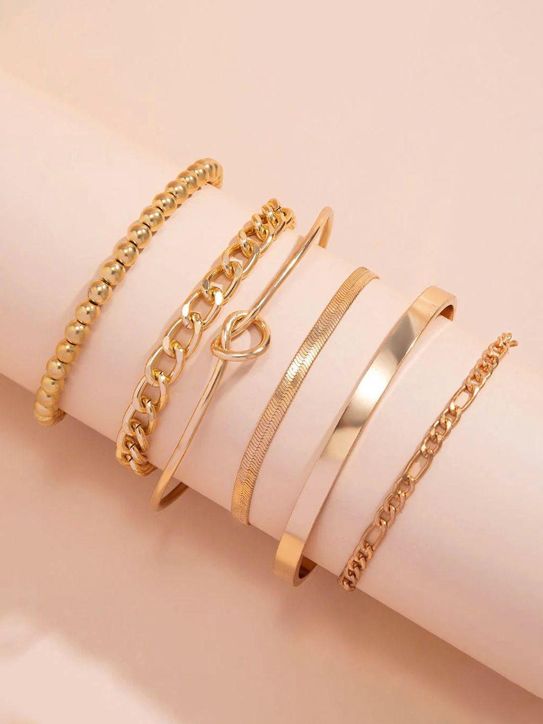 Buy Jewels Galaxy Set Of 6 Gold Plated Charm Bracelets -  - Accessories for Women