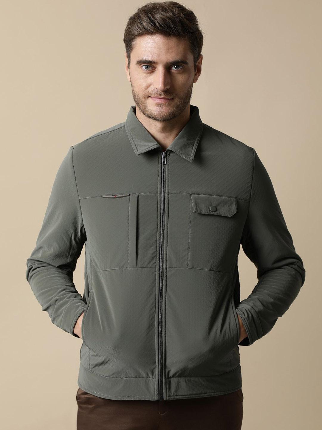 Buy Fort Collins Men Spread Collar Solid Casual Biker Jacket - Jackets ...