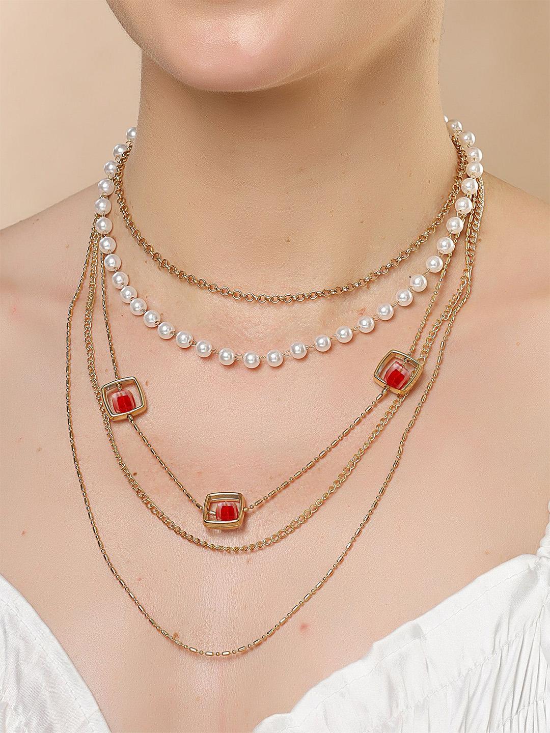Buy Bohey By KARATCART Gold Plated Stone Studded Layered Chain - - Accessories for Women