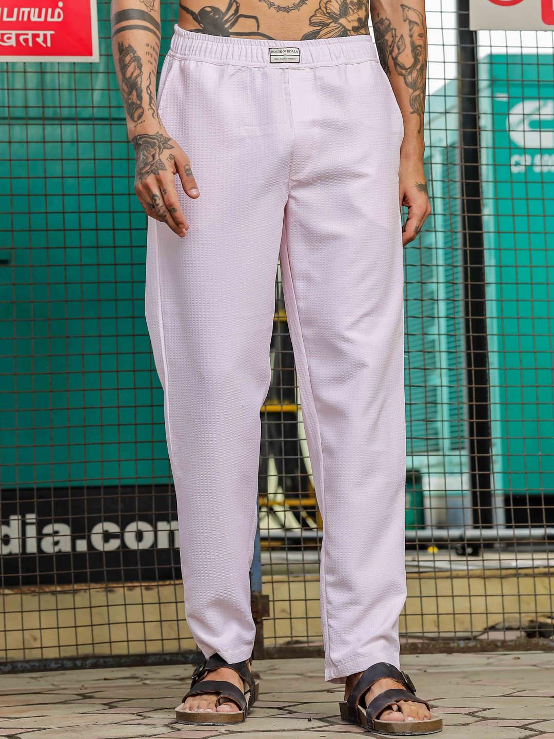 Buy House Of Koala Unisex Textured Regular Fit Trousers - Trousers for ...