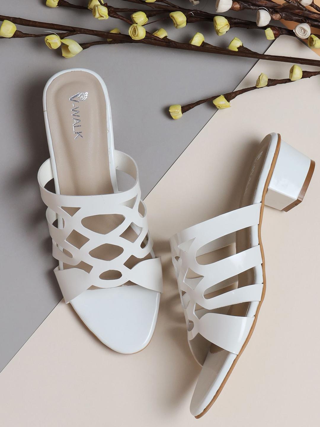 V Walk High Ripes Buy V WALK Women Embellished Block Heel Sandals - Heels for Women ...