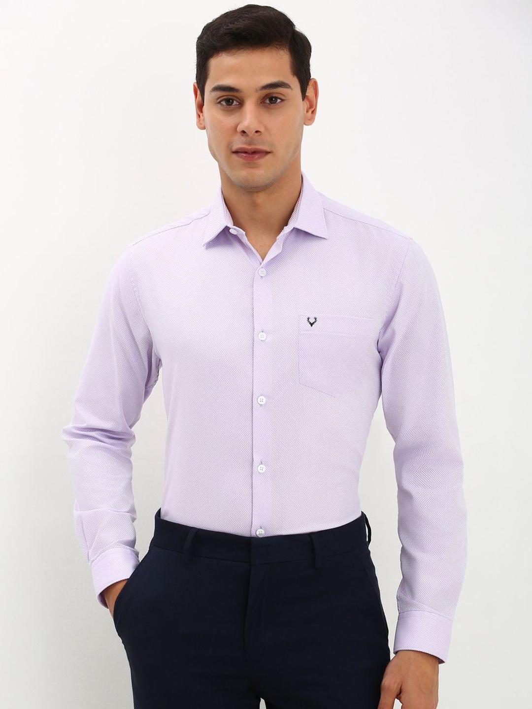 Buy Allen Solly Men Spread Collar Solid Cotton Slim Fit Formal Shirt ...