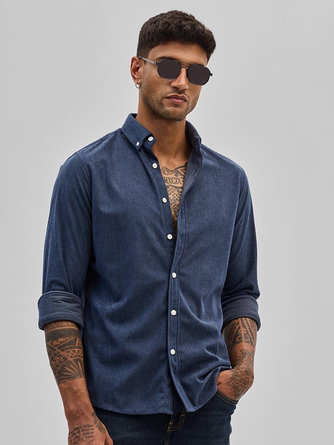 Snitch Button Buy Snitch Men Smart Button Down Collar Textured Casual Shirt - Shirts ...