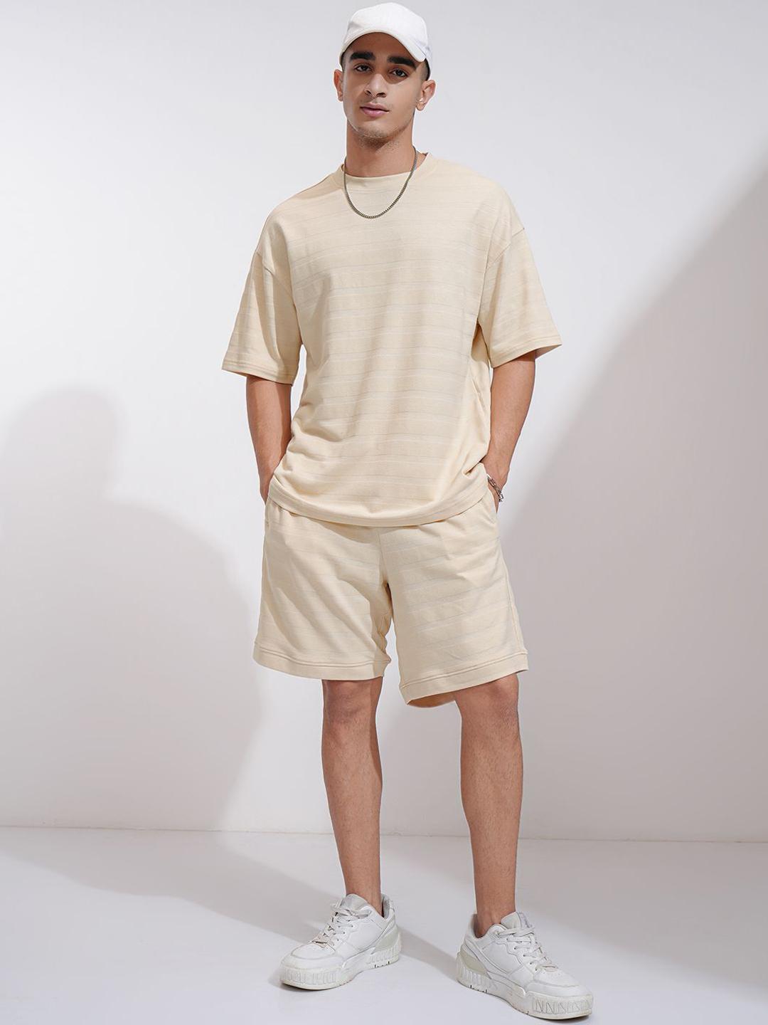 Buy HIGHLANDER Self Design Pure Cotton T Shirt With Shorts -  - Apparel for Men