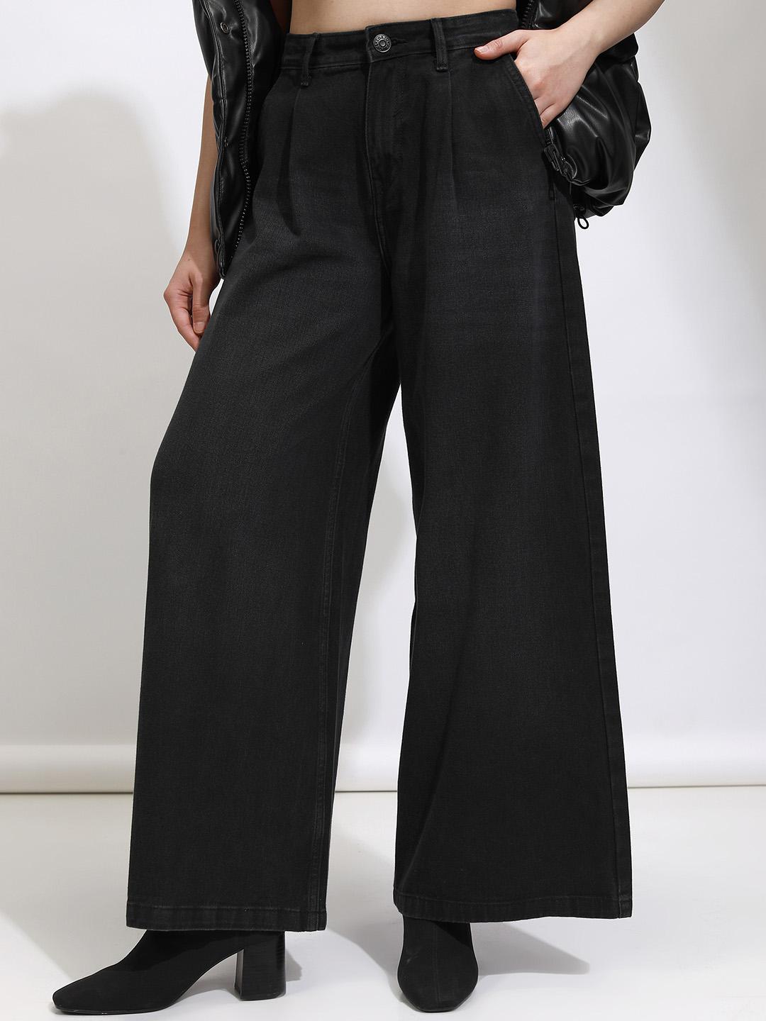 Tokyo Talkies Women Cotton Relaxed Fit High-Rise Jeans