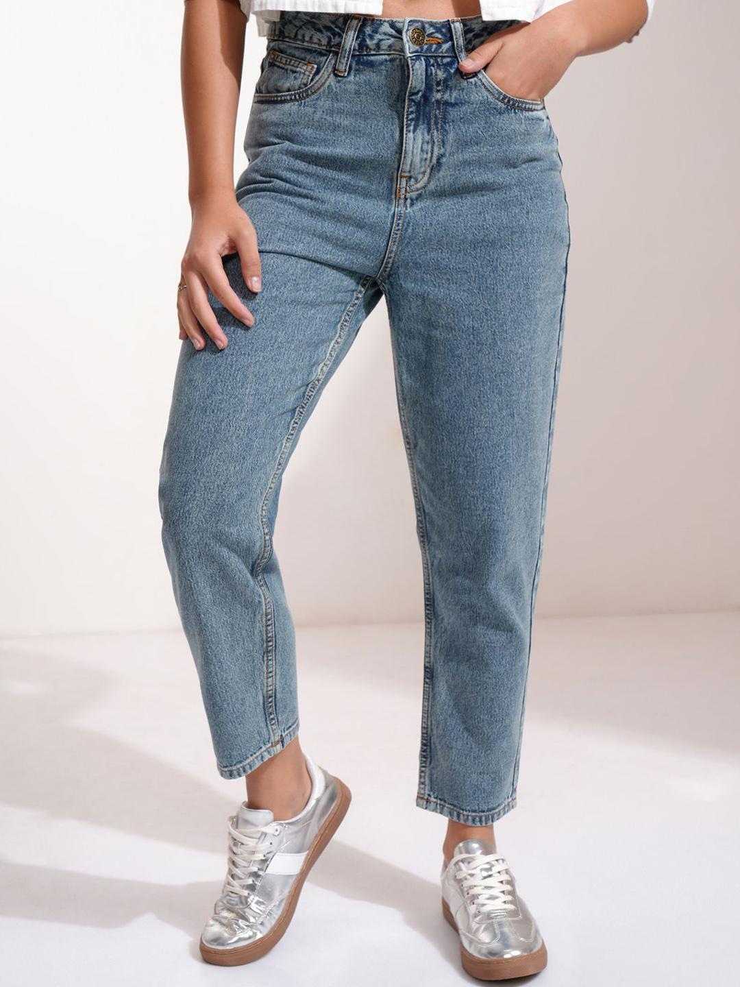 Tokyo Talkies Women Cotton Tapered Fit Heavy Fade Jeans