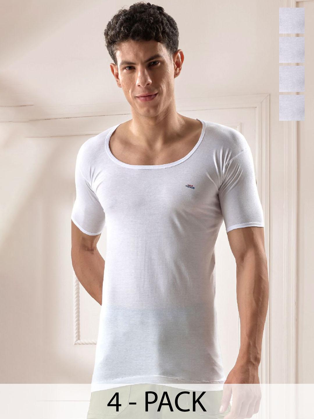 Buy LUX VENUS 
Pack Of 4 Men Round Neck Cotton Vest -  - Apparel for Men