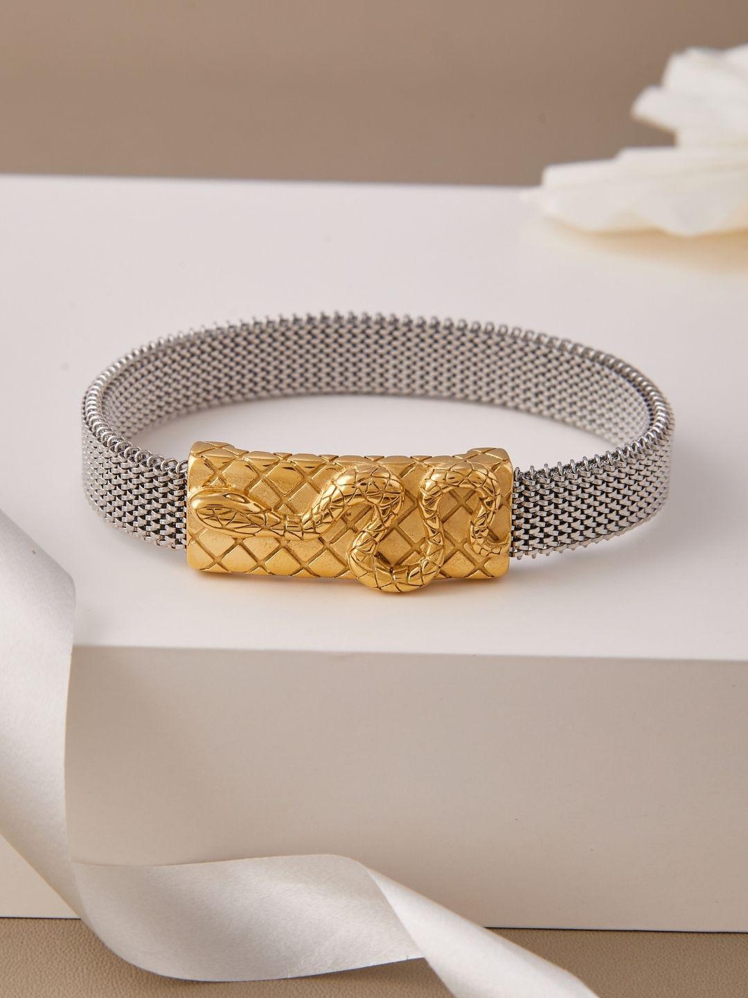 Buy PYLON Men Naga Regale Stainless Steel Elasticated Bracelet ...