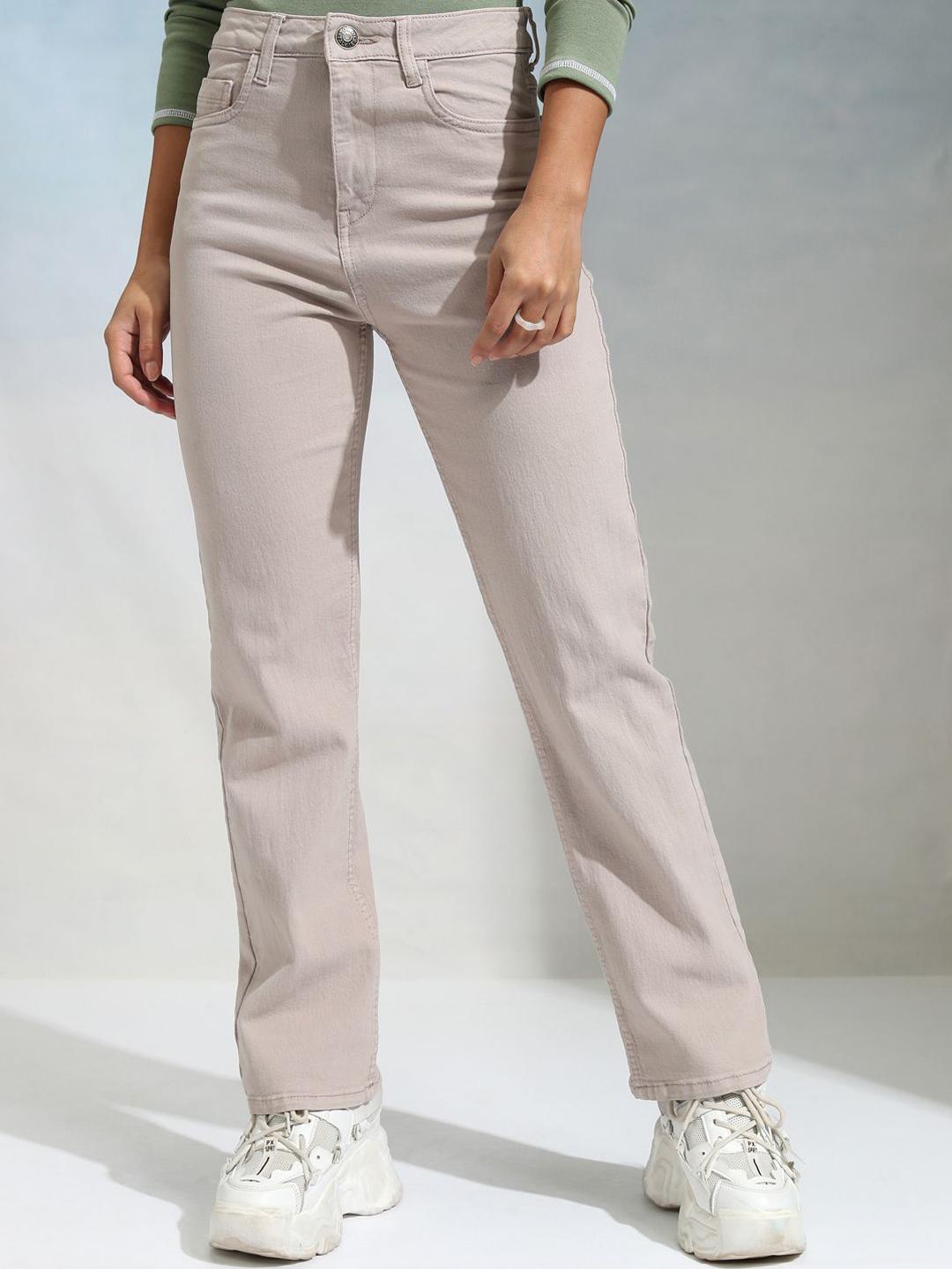 Tokyo Talkies Women Solid Straight Fit High-Rise Stretchable Jeans