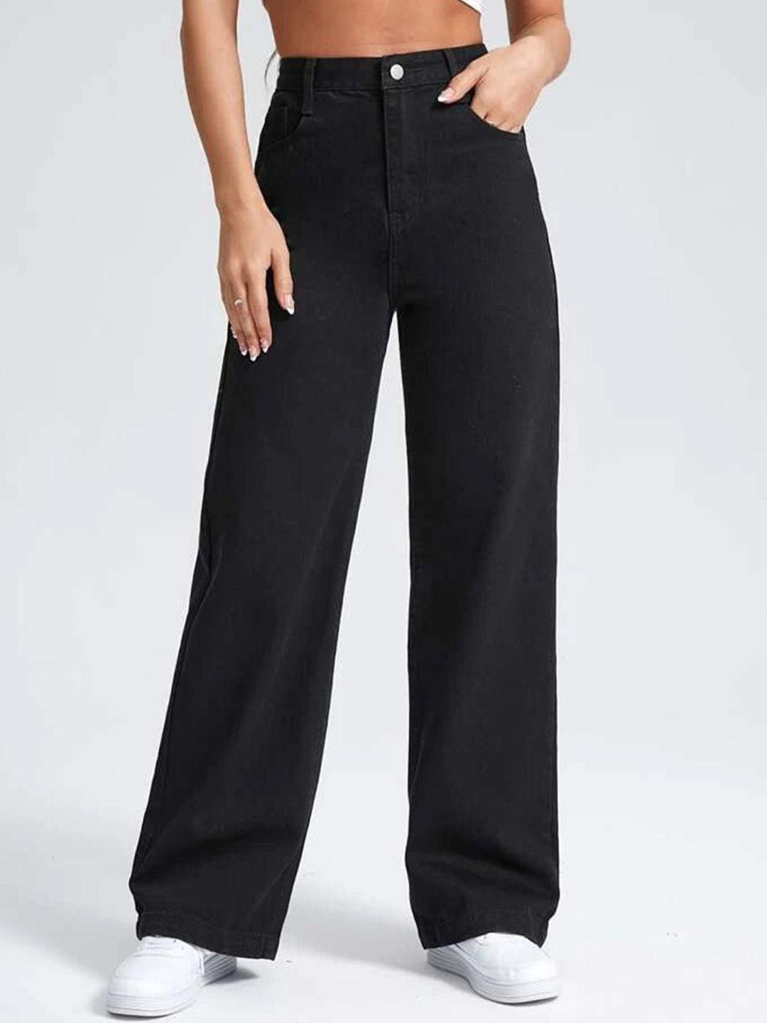 Women's Jeans Cotton High Waisted Wide Leg Relaxed Fit