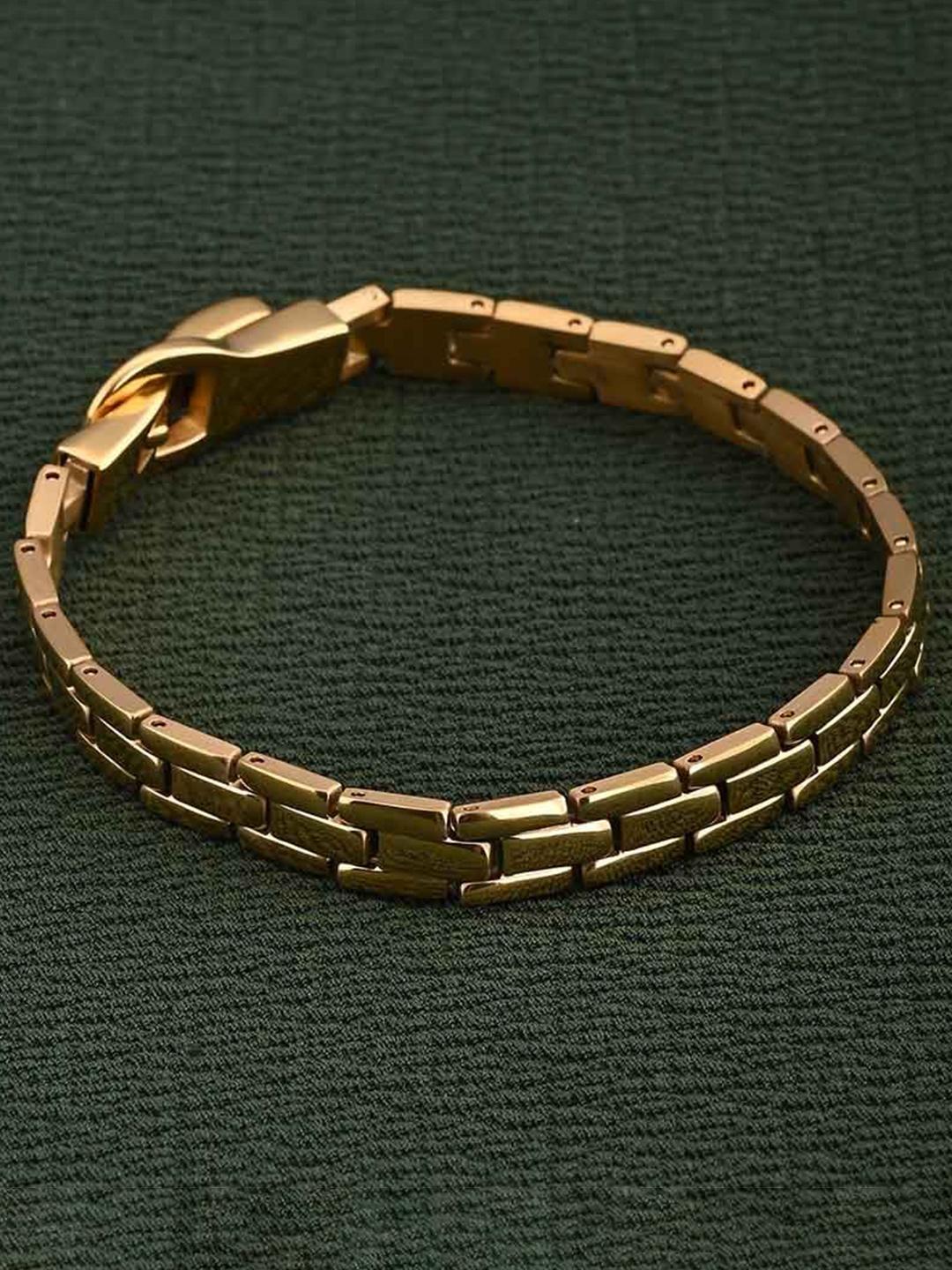 PALMONAS Gold Plated Stainless Steel Link Bracelet - Image 1