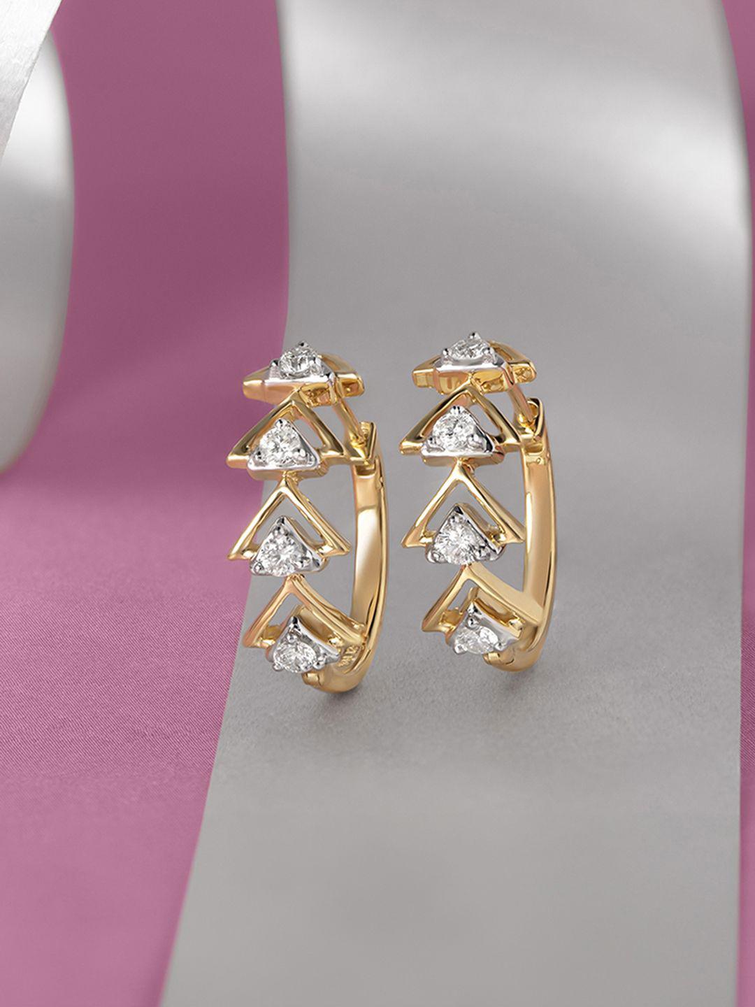 Buy Mia By Tanishq 18KT Yellow Gold Natural Diamond Hoop Earrings 3.425 ...