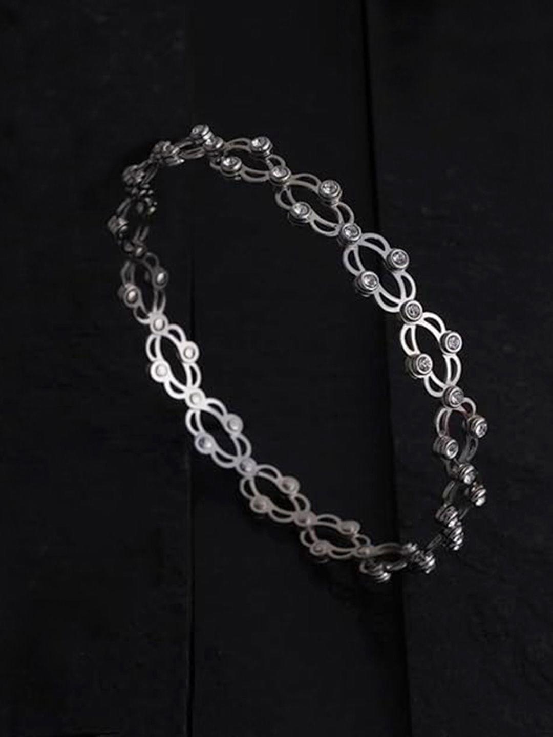 Buy Peora Cubic Zirconia Silver Plated Wraparound Bracelet - - Accessories for Women