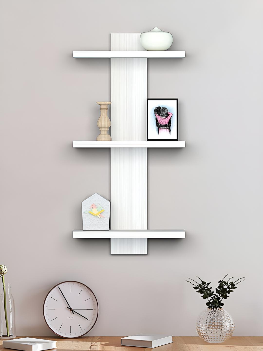 Buy RANDOM White Engineered Wood Wall Shelf With Storage Shelf - Wall ...