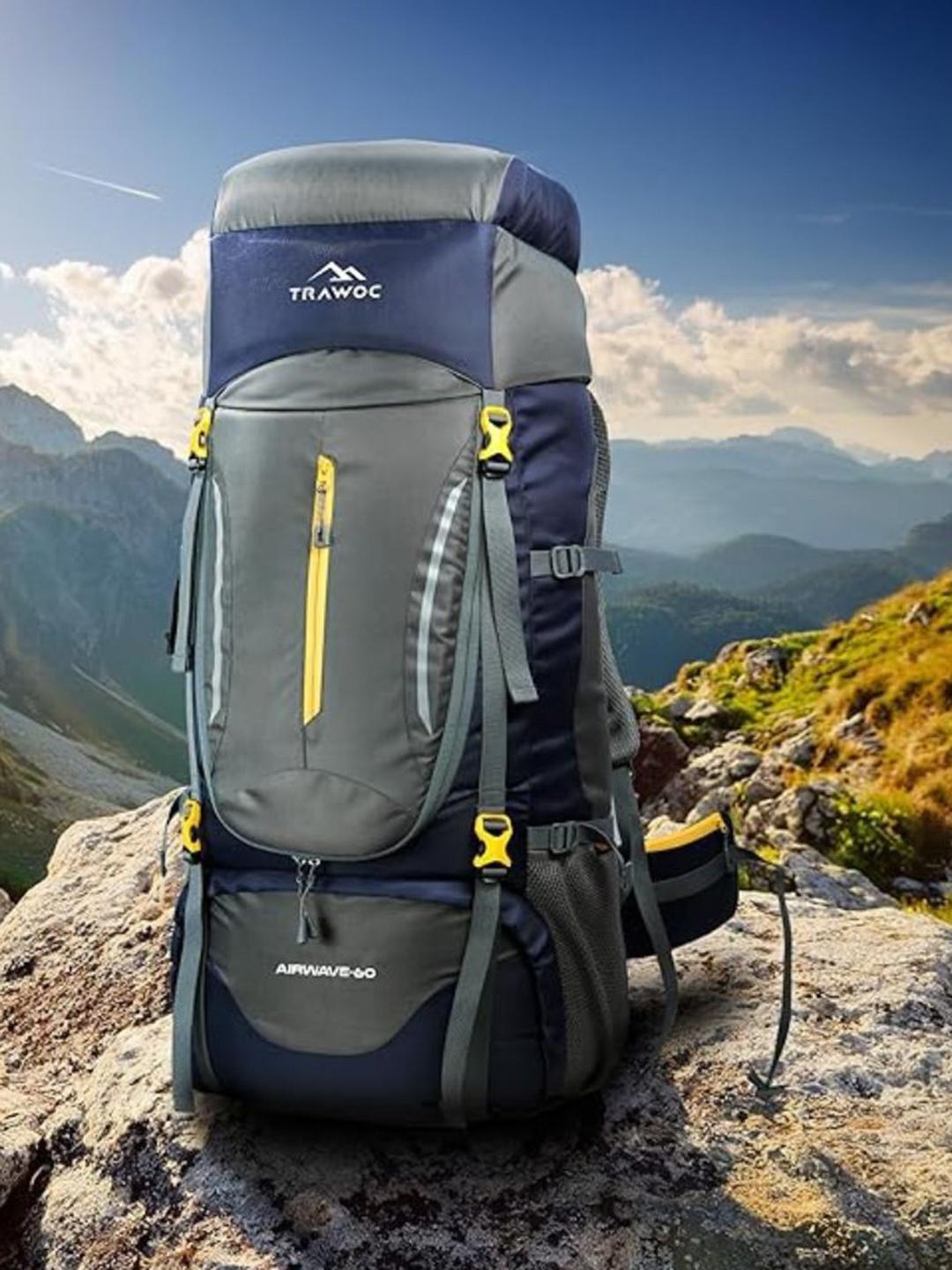 Buy TRAWOC AIRWAVE Solid 60L Rucksack For Hiking Trekking Travel ...