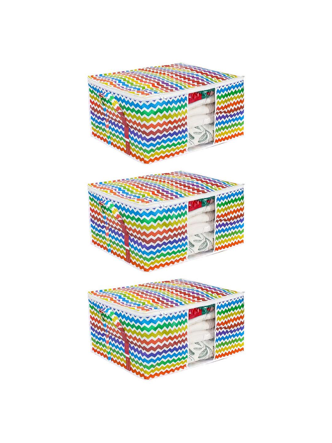 Buy Prettykrafts White & Blue 3 Pieces Printed Reusable Multi Utility Organisers -  - Home for Women