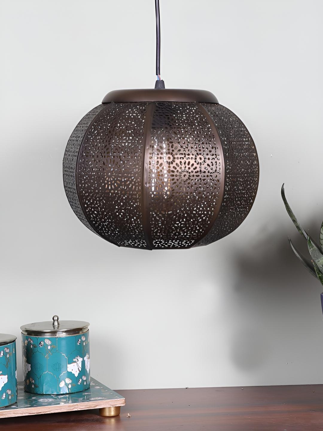 Buy Devansh Gunmetal Toned Textured Quirky Ceiling Lamp - Ceiling Lamps ...