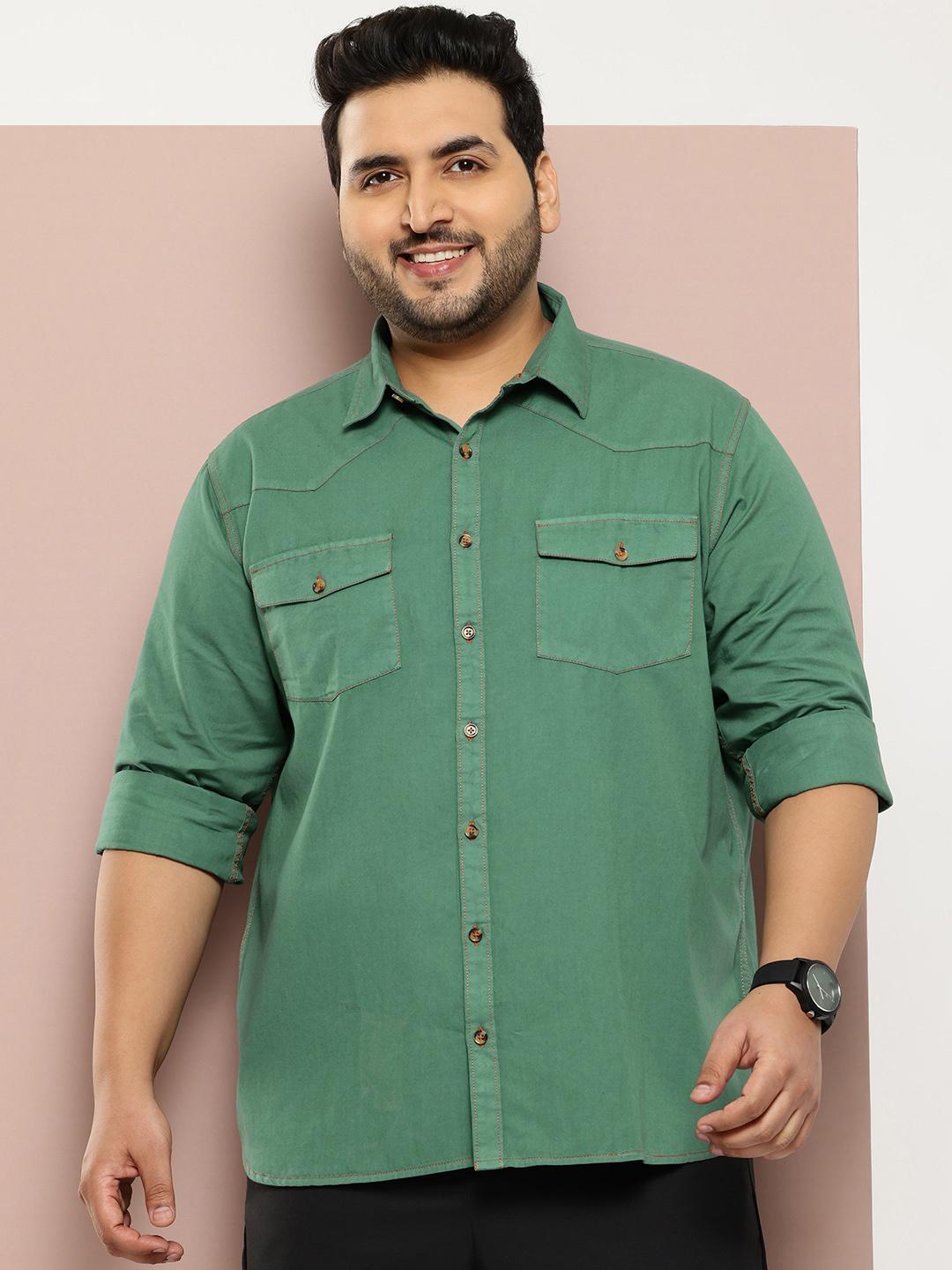 Sztori Men Plus Size Pure Cotton Casual Shirt