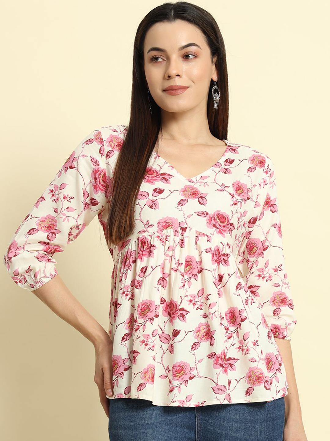 Sa Rasa Buy Sa Rasa Floral Printed Peplum Top - Kurtas for Women 30858784 | Myntra