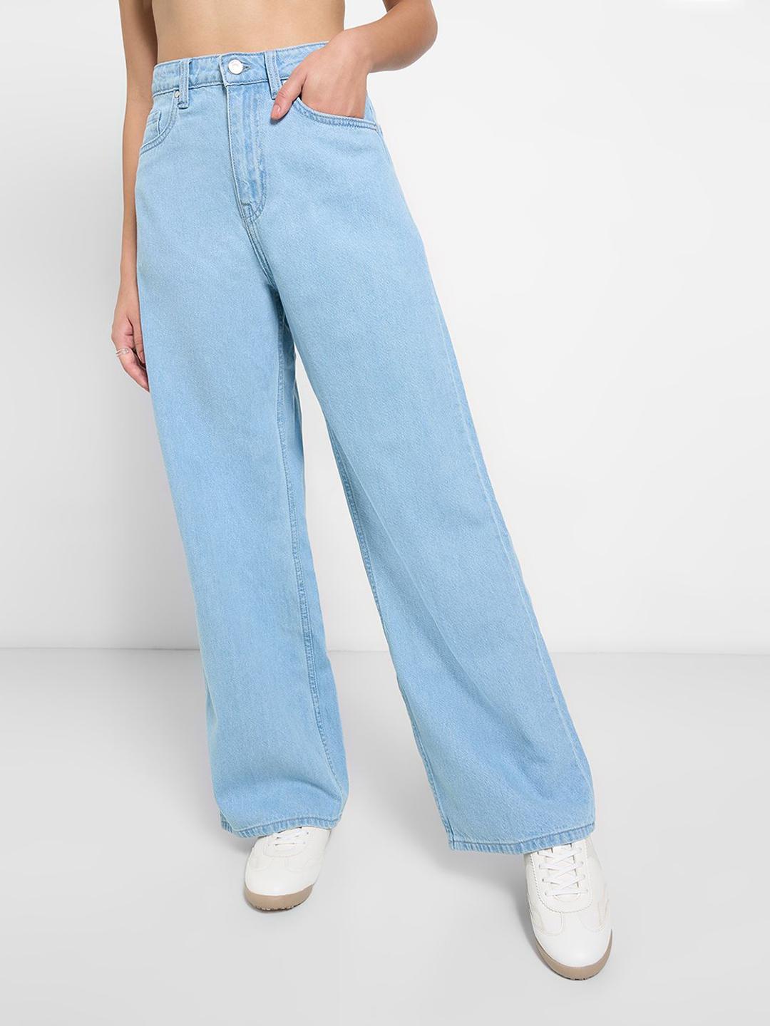People Women Wide Leg High-Rise Jeans