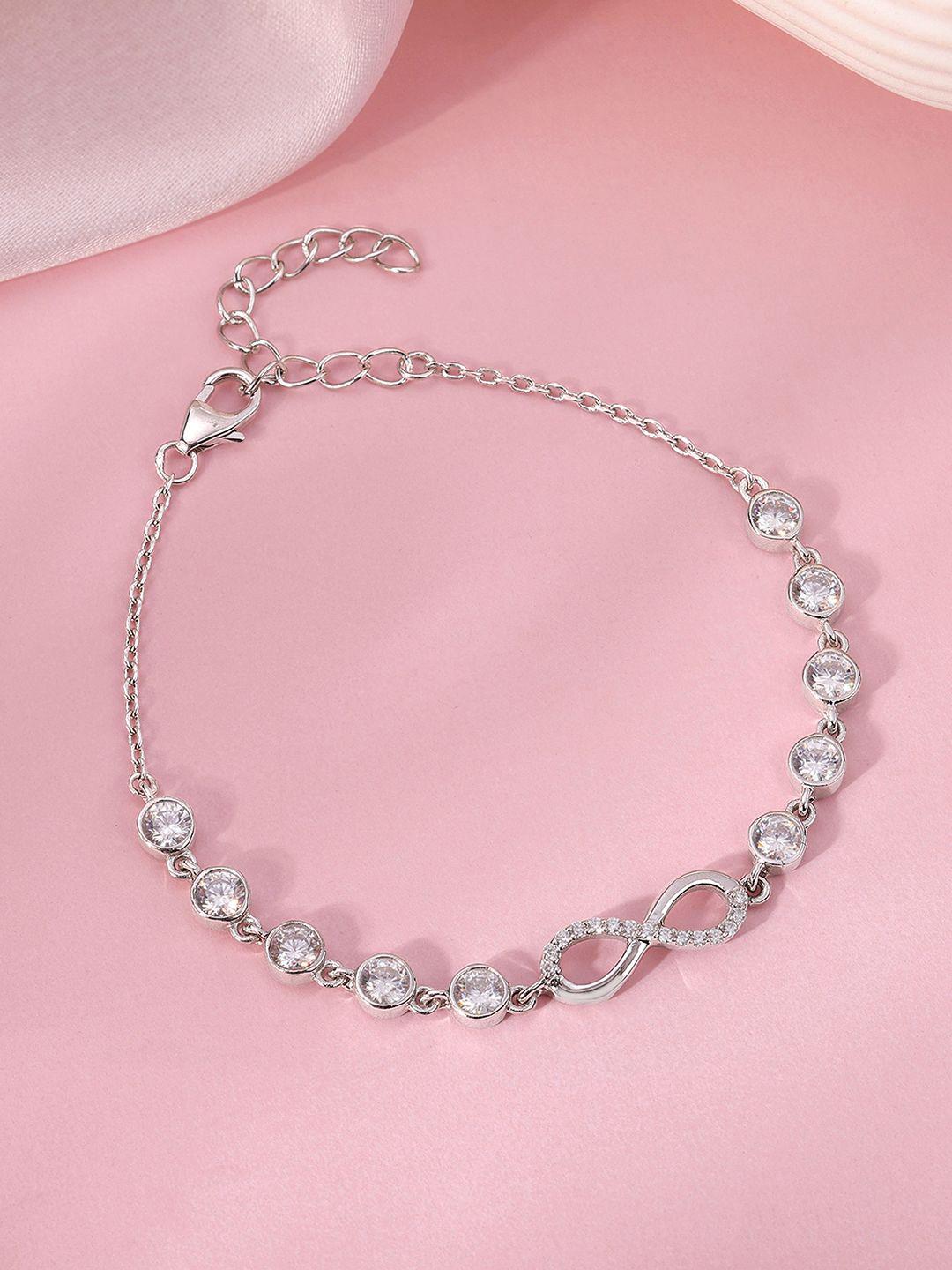 Buy GIVA Infinity Linked Rhodium Plated Bracelet - - Accessories for Women