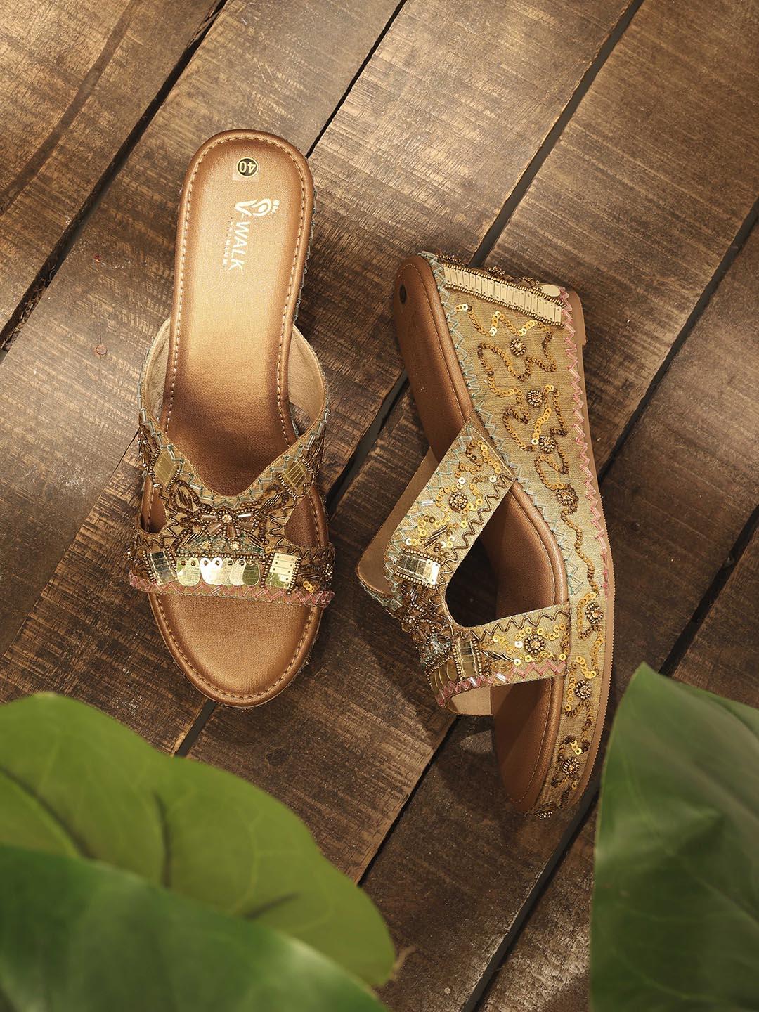 V Walk High Ripes Buy V WALK Women Embellished Ethnic Platform Sandals - Heels for Women ...