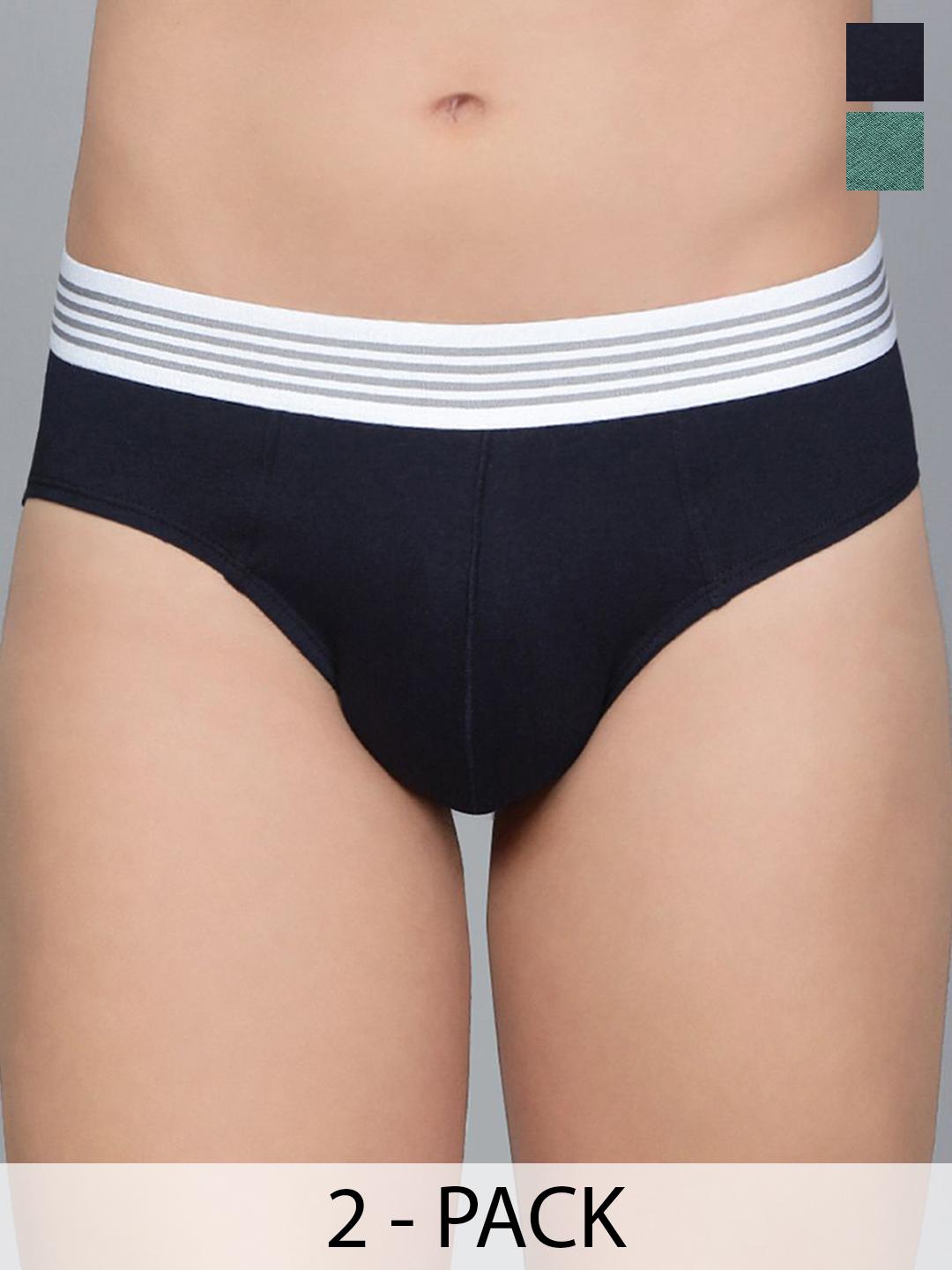 Buy Mast & Harbour
Pack Of 2 Mid Rise Basic Briefs MnH_001_BRF_NB_GRN_2PC - - Apparel for Men