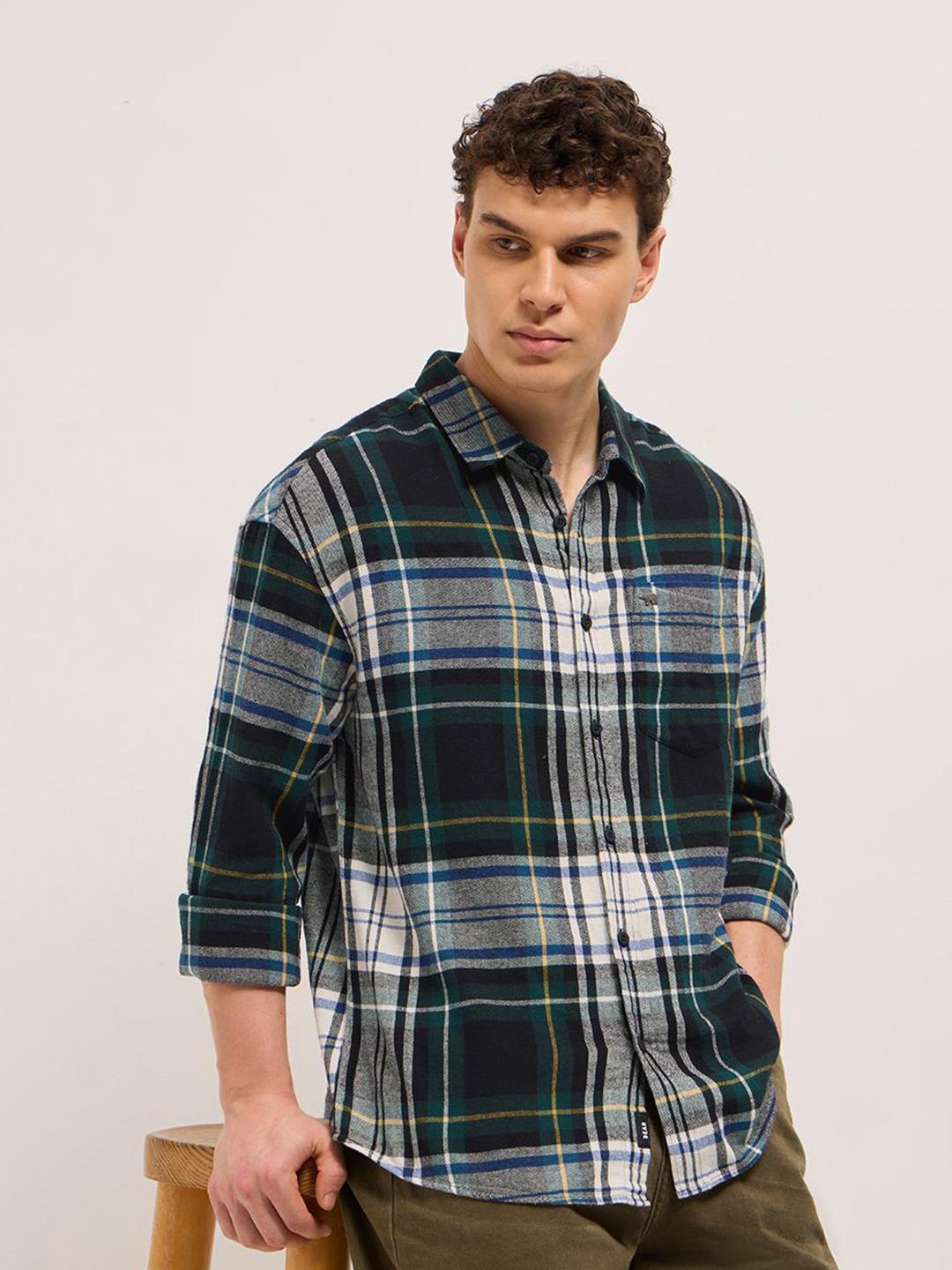 THE BEAR HOUSE Tartan Checked Pure Cotton Flannel Shirt