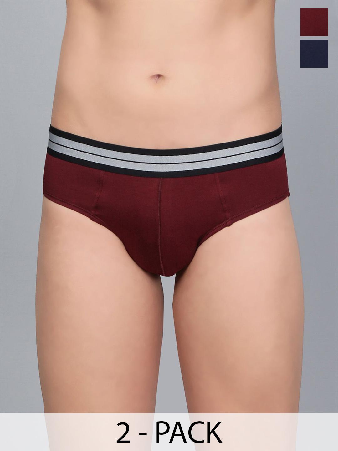 Buy Mast & Harbour Pack Of 2 Ultra Soft Basic Briefs Mnh_003_BRF_MRN_NB_2PC - - Apparel for Men