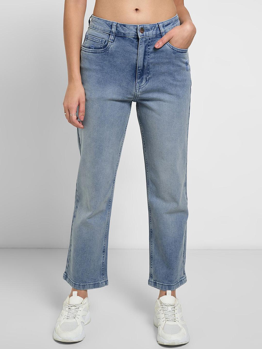 SF JEANS by Pantaloons Women Slim Fit High-Rise Mildly Distressed Heavy Fade Jeans