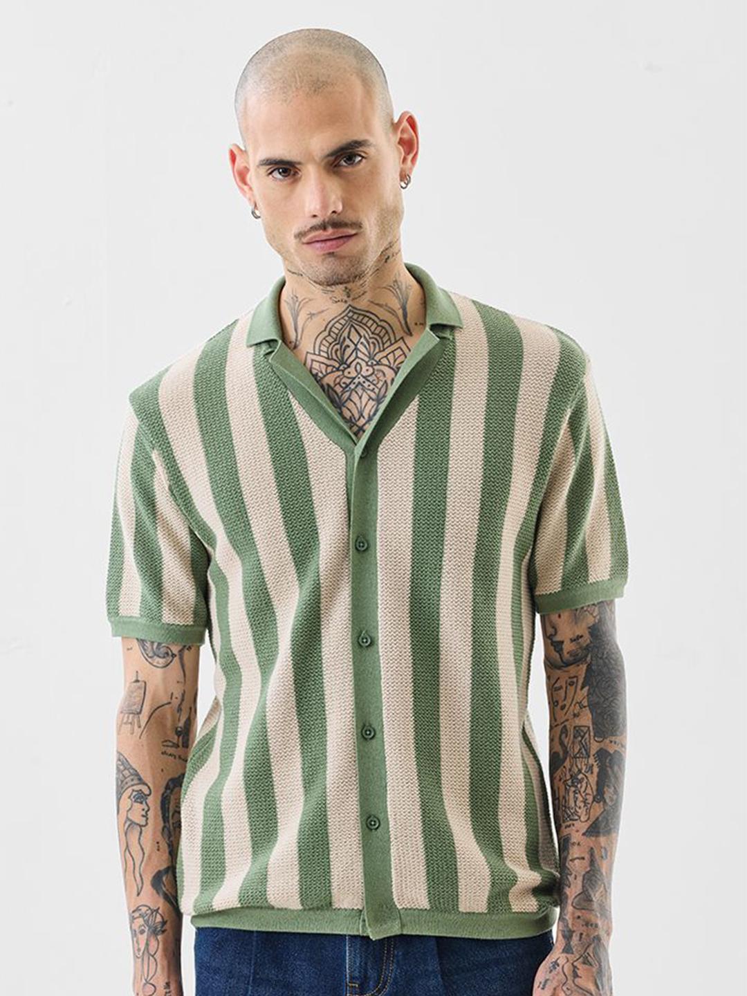 Buy Snitch Men Slim Fit Striped Casual Shirt -  - Apparel for Men