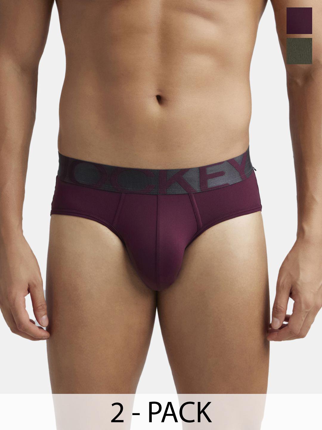 Buy Jockey Pack Of 2 Tactel Microfiber Elastane Solid Brief With Moisture Move Properties IC27 -  - Apparel for Men